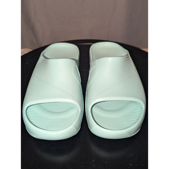 Jordan Slides Womens 10 Seafoam Green Post Orange Cosmic Clay Sandals FZ6511 800 - Picture 2 of 10